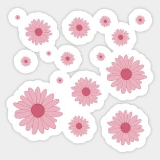 Happy Girly Pink Flower Pattern Sticker